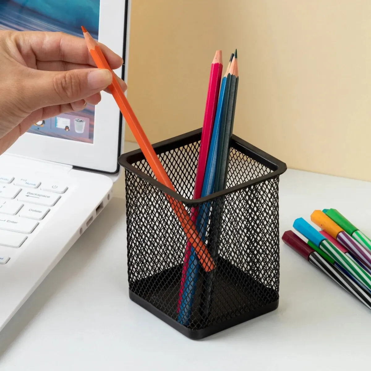 Metal Mesh Pencil Holder