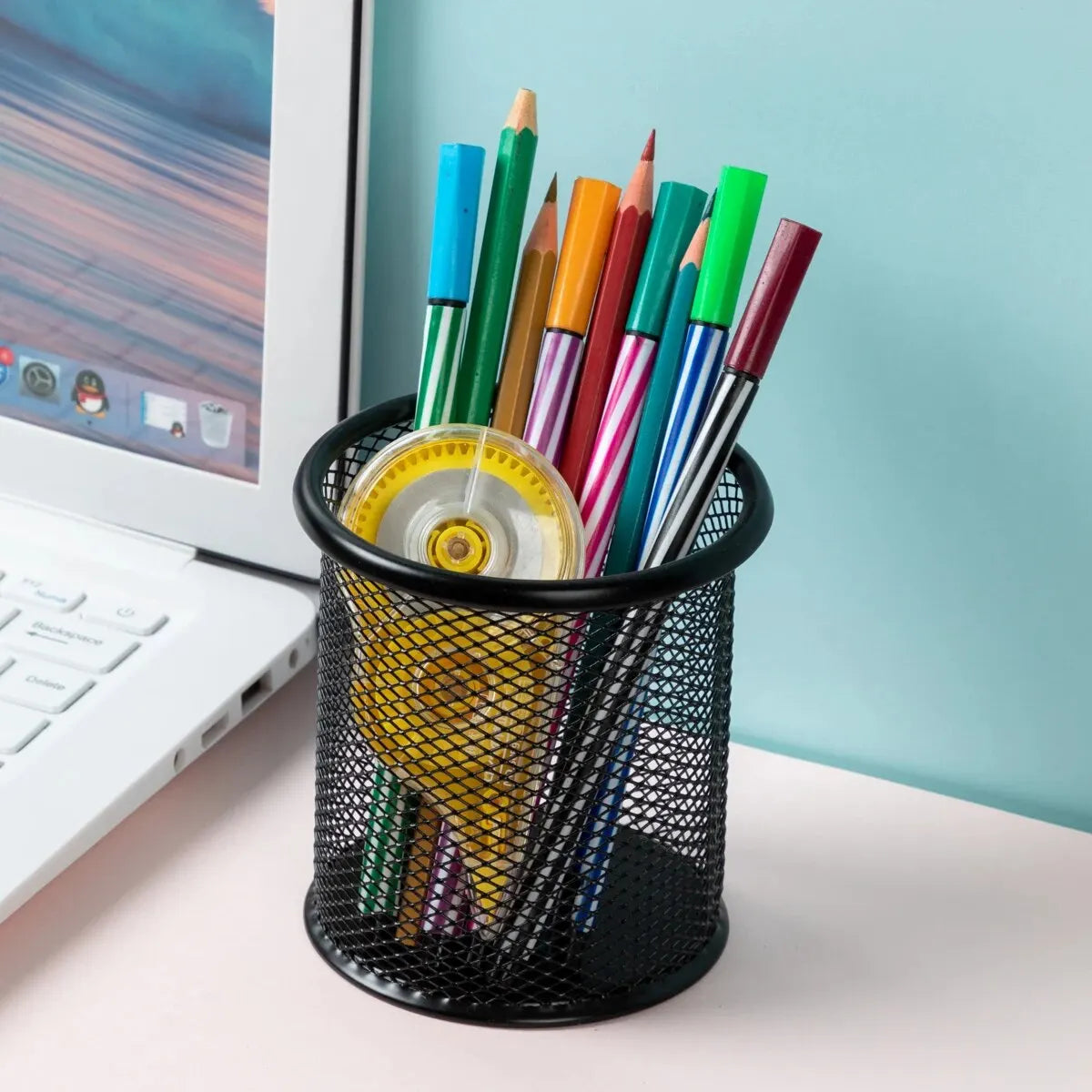 Metal Mesh Pencil Holder